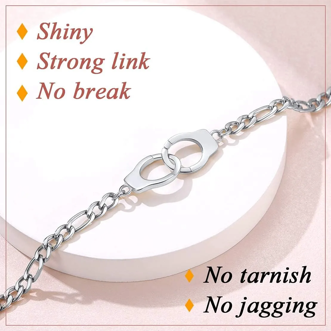 FindChic Handcuff Ankle Bracelets for Women Stainless Steel/18K Gold Plated/Black Infinity Custom Name Ankle Chain Jewelry Gift for Best Friends/Family, with Gift Box