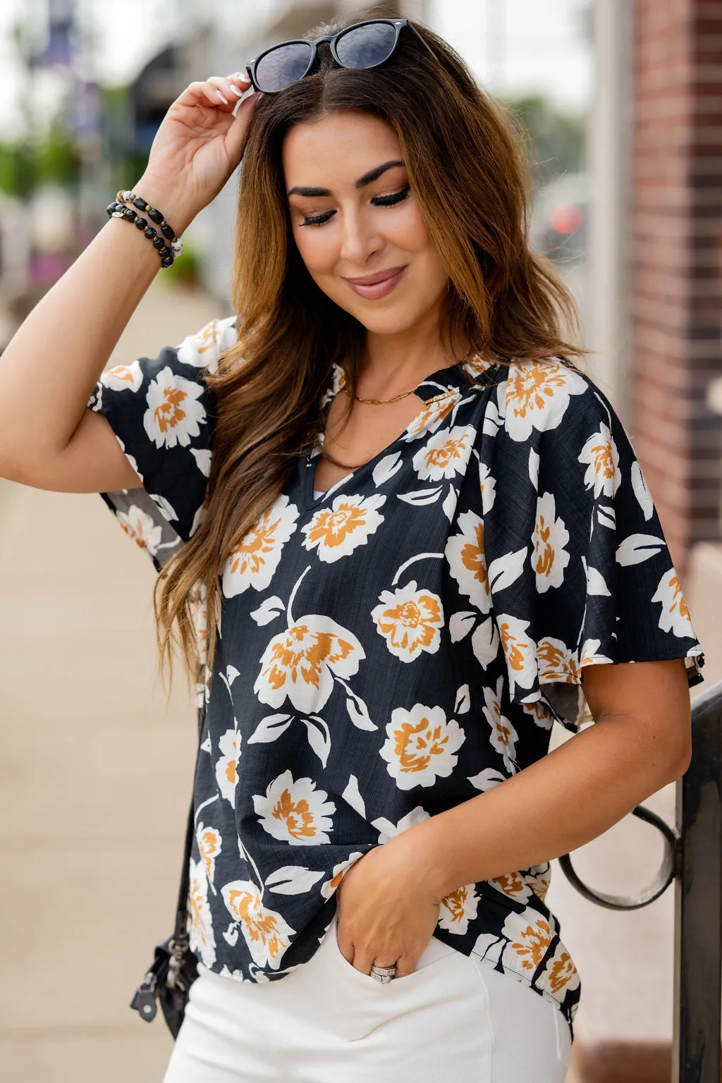 Floating Blooms Relaxed Sleeve Tee