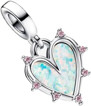 Friendship Opalescent Double Dangle Charm for Women Bracelets Necklaces in 925 Sterling Silver,Mother's Day Birthday Christmas