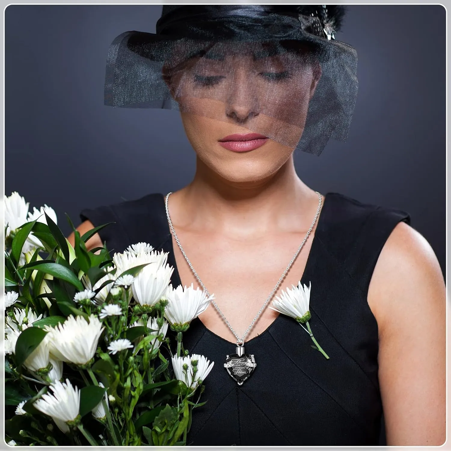 Fumete 6 Pcs Ashes Necklace Urn Jewelry for Human Ashes Memorial - Men & Women Pendant