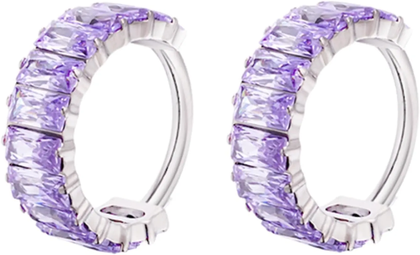G23 Titanium Hypoallergenic Cubic Zirconia Hoop Huggie Diamond Pave Cuff Ear Climbers Cartilage Stud Earrings for woman man