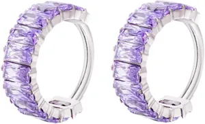 G23 Titanium Hypoallergenic Cubic Zirconia Hoop Huggie Diamond Pave Cuff Ear Climbers Cartilage Stud Earrings for woman man