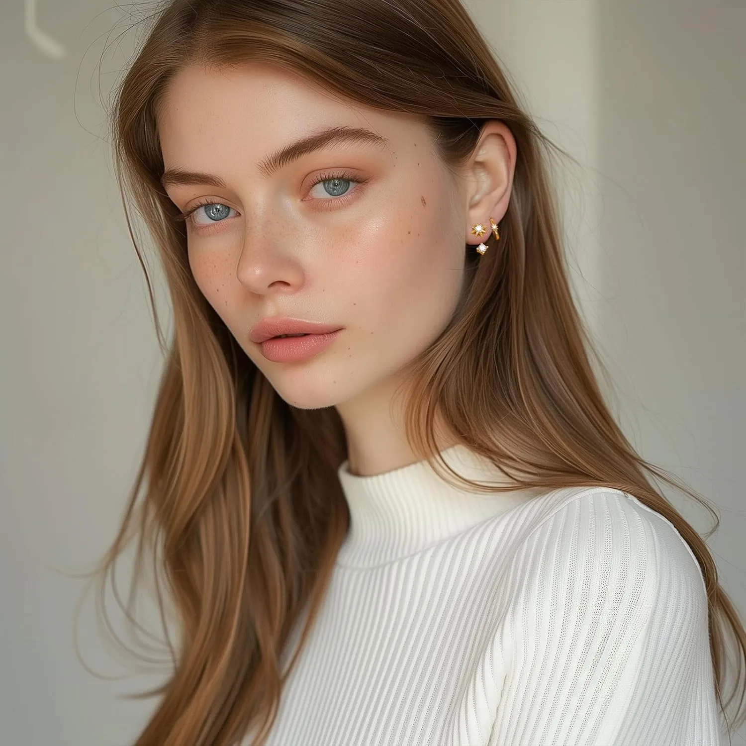 GEORGE  SMITH Sterling Silver Star Earrings for Women, 14K Gold Huggie Hoop Earring Sets for Multiple Piercing, Hypoallergenic Star Stud Set Earrings Stacks for Women Trendy Jewelry