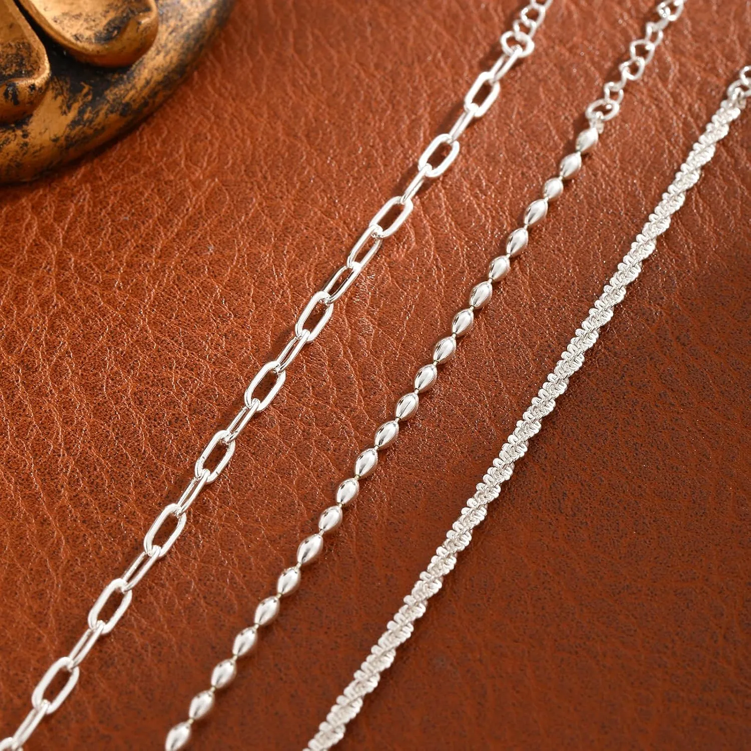 Gold Ankle Bracelets for women,14k Gold/Silver Plated Waterproof Layered lightweight Cuban Link Figaro Chain Heart anklet butterfly anklet Pearl Ankle Bracelets Set Gold Anklets for women Trendy Jewelry Gift for Women