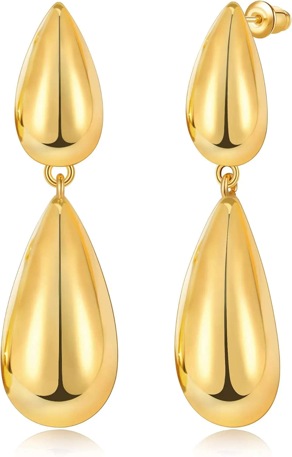 Gold Earrings Drop Dangle Earrings Teardrop Earrings For Women Waterdrop Statement Earrings 14K Gold Plated Hypoallergenic Gold Hoop Earrings