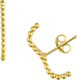 Gold Earrings For Women 14K Real Gold Chain Earrings, Bead Ball Gold Stud Earrings, Dainty Gold Earrings, Real Gold Post Earrings