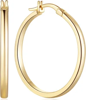 Gold Hoop Earrings for Women 14K Gold Earrings Lightweight Hoop Earring Womens Earring Hoops 20 mm/30 mm/40 mm