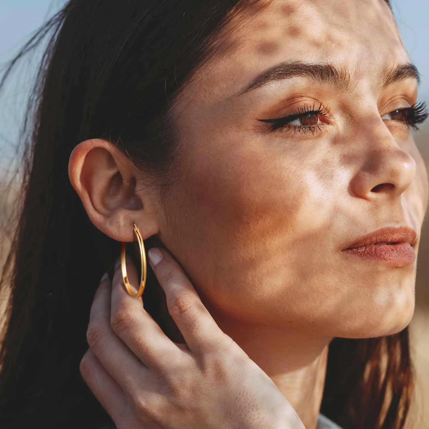 Gold Hoop Earrings for Women 14K Gold Earrings Lightweight Hoop Earring Womens Earring Hoops 20 mm/30 mm/40 mm