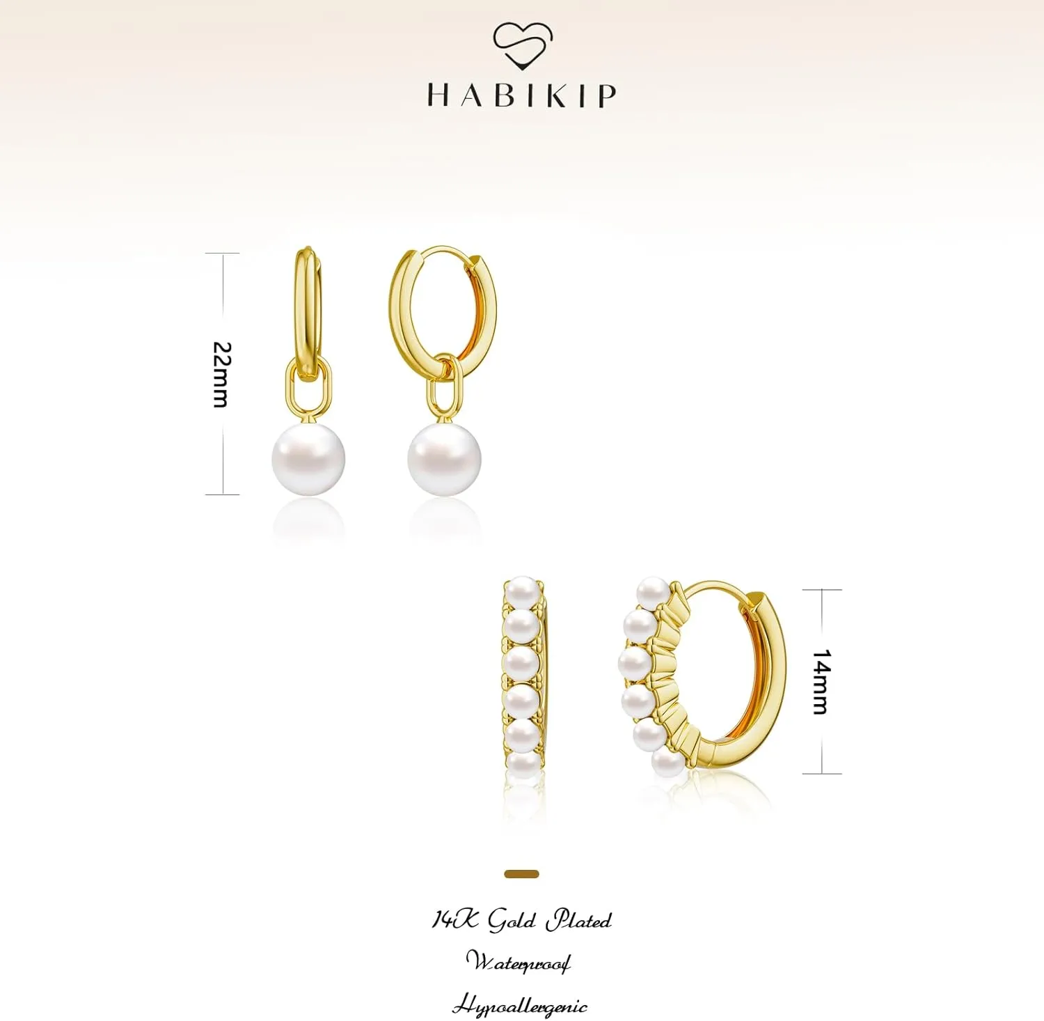 Gold Hoop Earrings for Women, Dainty 14k Gold Plated Drop Small Hoop Pearl Earrings Studs Set Trendy Dangle Cubic Zirconia Huggie Stacks Hypoallergenic Earrings Fashion Jewelry for Women