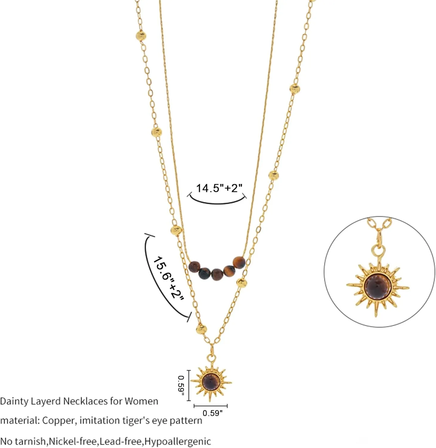 Gold Layered Necklace for Women-Dainty Pendant Charm Necklaces Gold Choker Jewelry Gifts Outfit Women