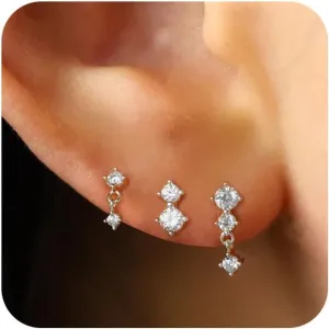 Gold Silver Hoop Earrings for Women Hypoallergenic Trendy Stud Earrings Small Dangle Huggie Hoop Earrings for Women Jewelry Gifts