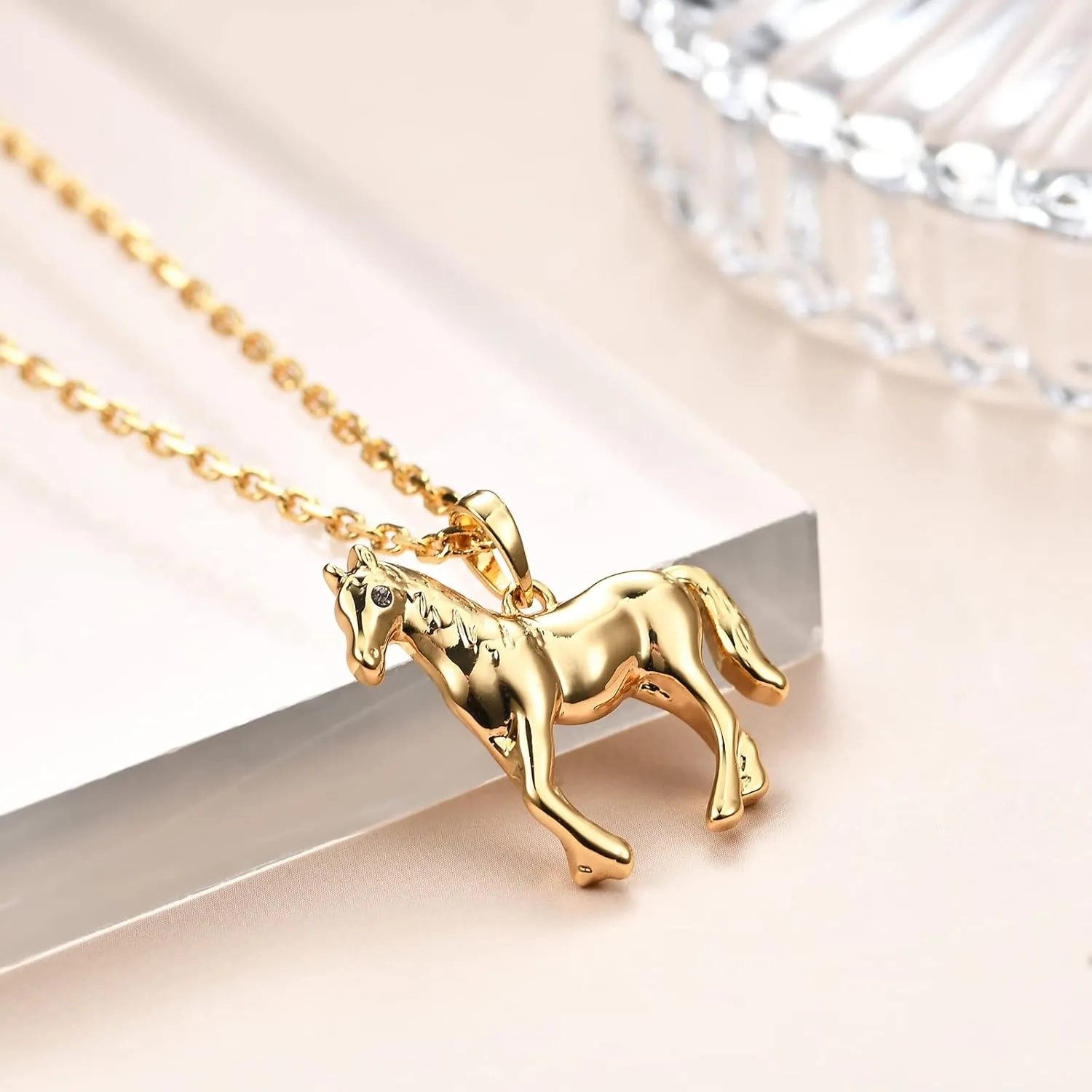 Gold Women Necklaces Gifts,Spirit Elephant Horse Dragon Dinosaur Wolf Animal Layered Choker Necklace Jewelry for Women