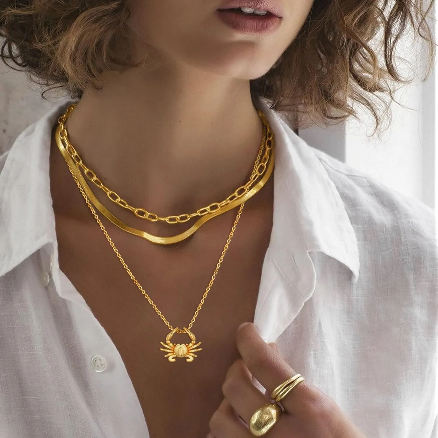 GOLDCHIC JEWELRY Zodiac Constellation Charm Necklace for Women, Gold Horoscope Astrology Pendant Necklaces Birthday Gifts