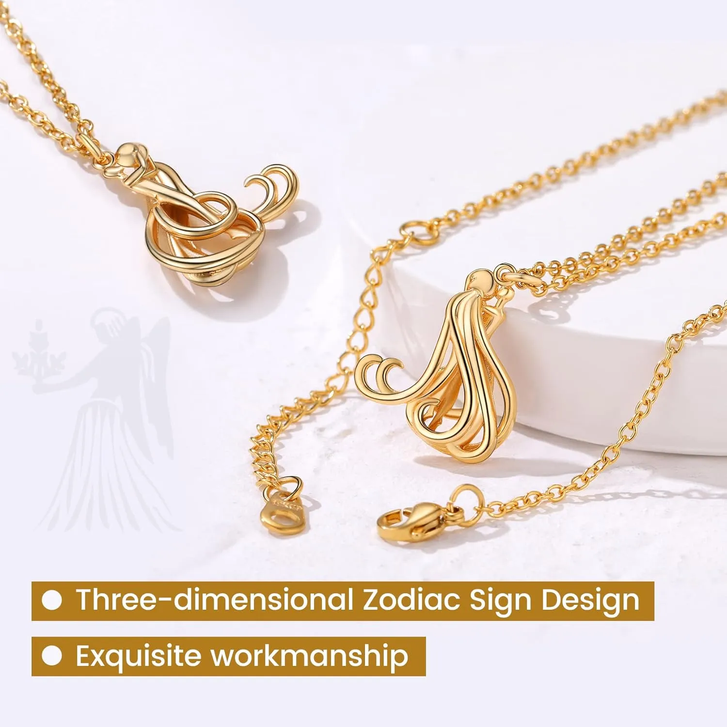 GOLDCHIC JEWELRY Zodiac Constellation Charm Necklace for Women, Gold Horoscope Astrology Pendant Necklaces Birthday Gifts