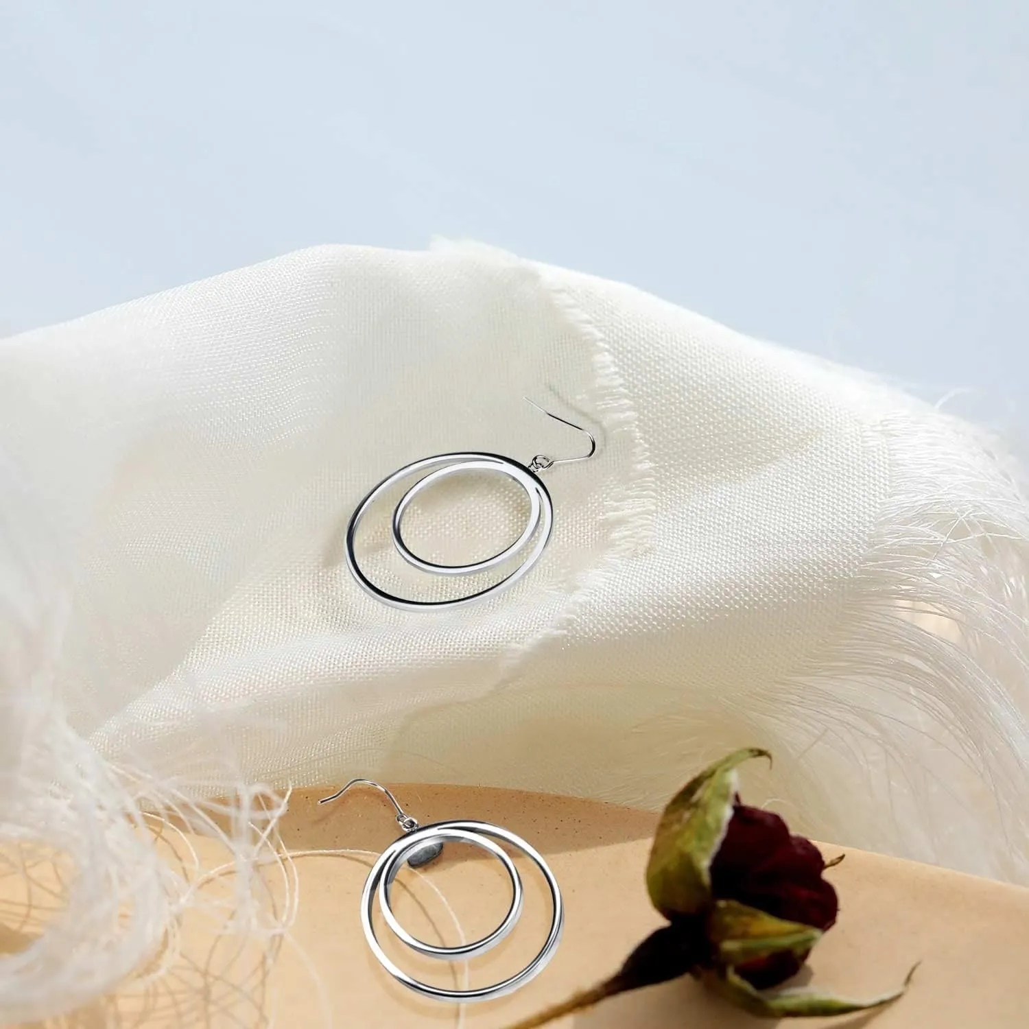 Gold/Silver Hoop Earrings for Women 18K Gold Plated Circle Dangle Earrings for Women Trendy Surgical Steel Titanium Hypoallergenic