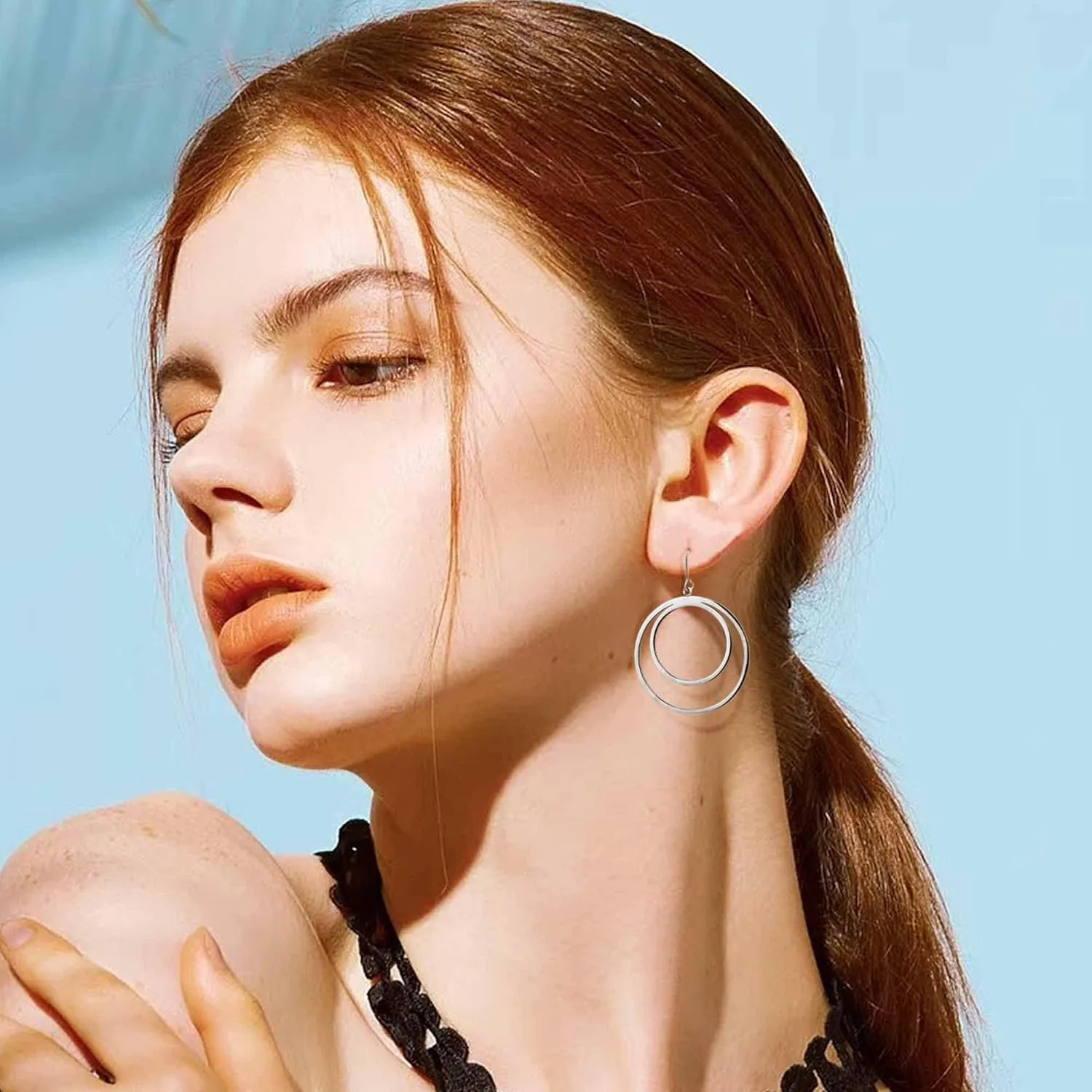 Gold/Silver Hoop Earrings for Women 18K Gold Plated Circle Dangle Earrings for Women Trendy Surgical Steel Titanium Hypoallergenic