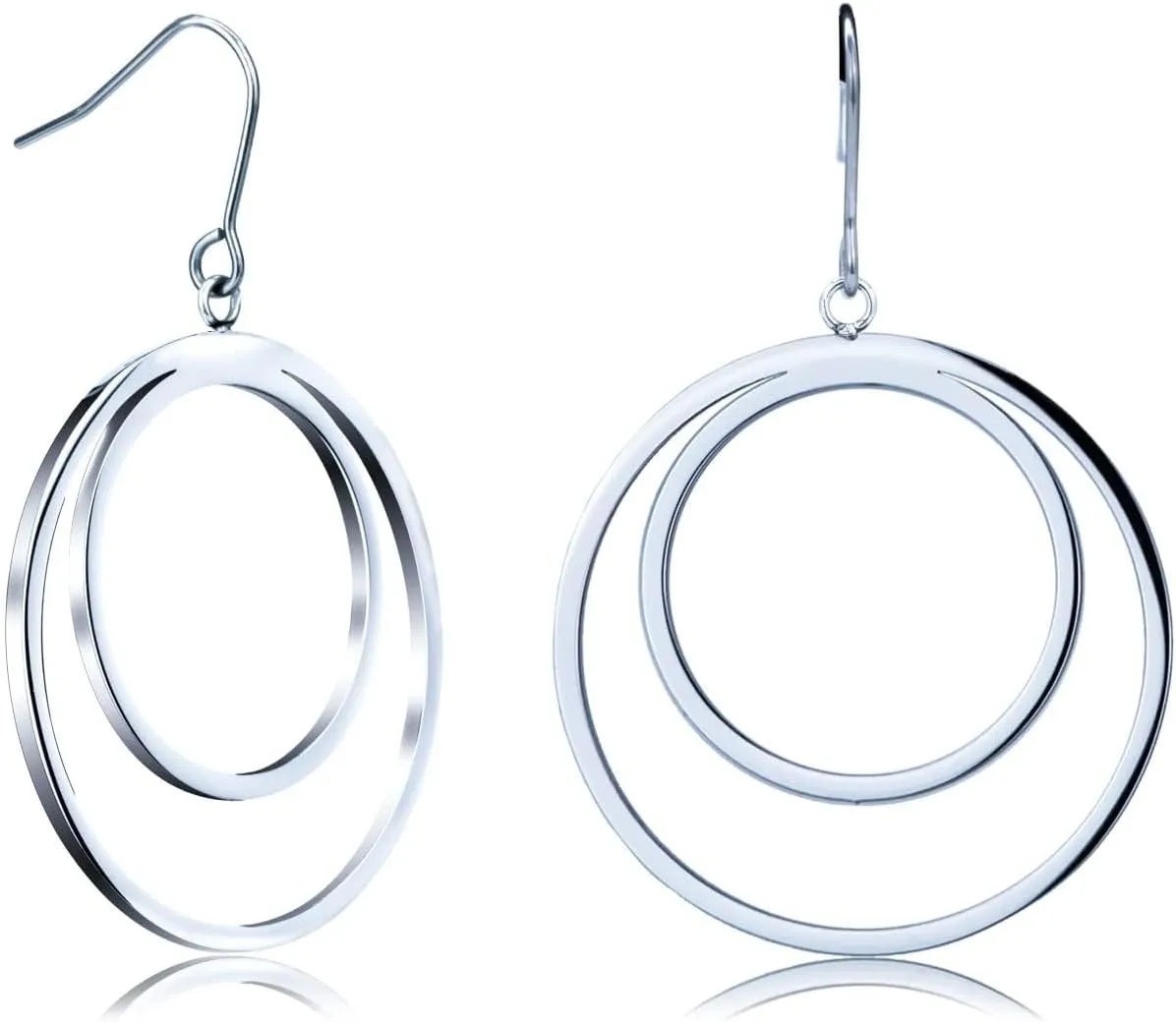 Gold/Silver Hoop Earrings for Women 18K Gold Plated Circle Dangle Earrings for Women Trendy Surgical Steel Titanium Hypoallergenic