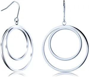 Gold/Silver Hoop Earrings for Women 18K Gold Plated Circle Dangle Earrings for Women Trendy Surgical Steel Titanium Hypoallergenic