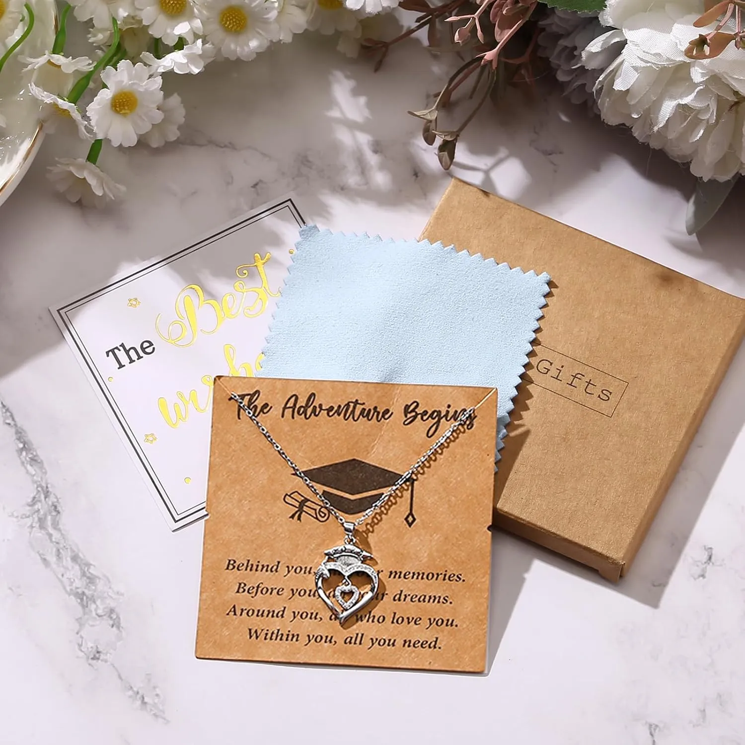 Graduation Gifts for Her 2024, Graduation Cap Heart Pendant Necklaces. Inspirational Graduation Gift, Master Degree College Graduate Gifts for or Best Friend.