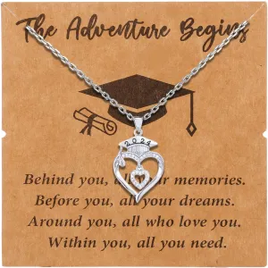 Graduation Gifts for Her 2024, Graduation Cap Heart Pendant Necklaces. Inspirational Graduation Gift, Master Degree College Graduate Gifts for or Best Friend.