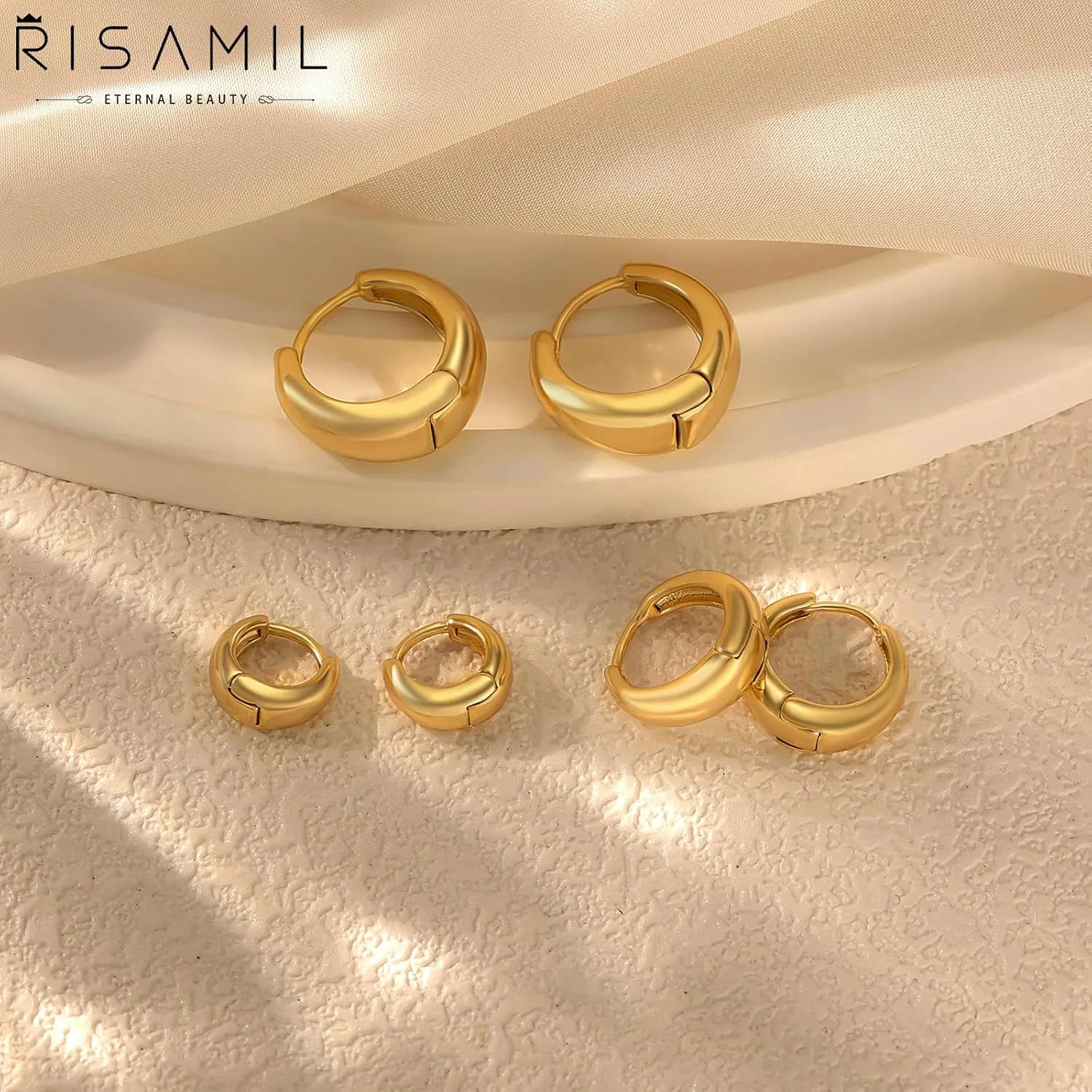 Hoop Earrings for Women 14K Gold Plated/Silver Hoops Simple Gold Knot Huggie Small Hoop Earrings Set Trendy Gold Hoops Everyday Wear Gold Earrings for Women Jewelry