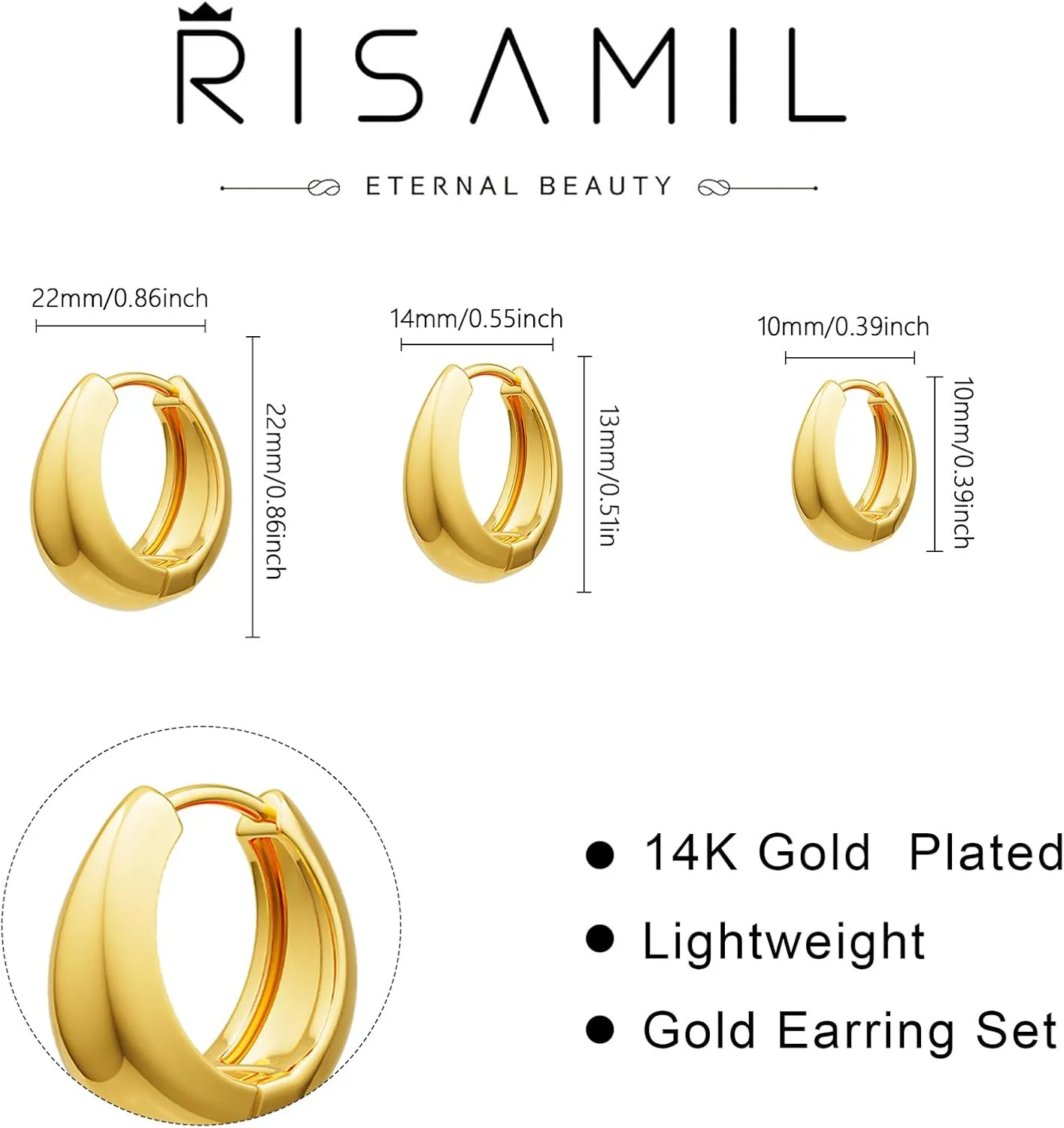 Hoop Earrings for Women 14K Gold Plated/Silver Hoops Simple Gold Knot Huggie Small Hoop Earrings Set Trendy Gold Hoops Everyday Wear Gold Earrings for Women Jewelry