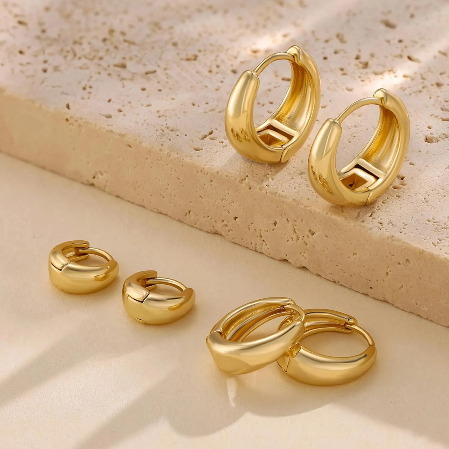 Hoop Earrings for Women 14K Gold Plated/Silver Hoops Simple Gold Knot Huggie Small Hoop Earrings Set Trendy Gold Hoops Everyday Wear Gold Earrings for Women Jewelry