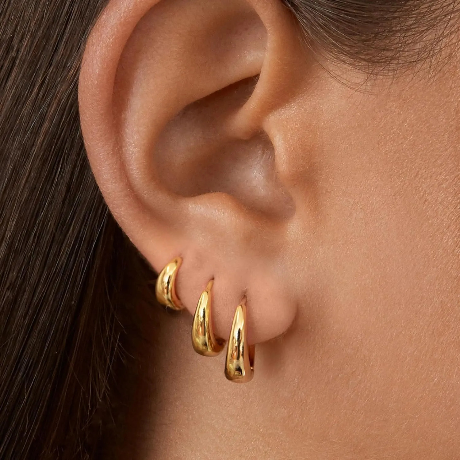 Hoop Earrings for Women 14K Gold Plated/Silver Hoops Simple Gold Knot Huggie Small Hoop Earrings Set Trendy Gold Hoops Everyday Wear Gold Earrings for Women Jewelry