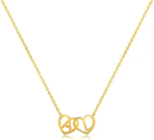 Initial Necklace for Women - 14K Gold Plated Heart Initial Necklace Letter Tiny A-Z Pendant Dainty Heart Initial Necklace Trendy Cute Initial Necklace Gold Jewelry for Women Gifts