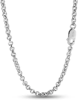 Italy Fashion Solid 925 Sterling Silver Necklace 3MM 18-28 inch Mariner Anchor Link Chain - Round O Link Cable Chain-Twist Link - Rolo Chain Unisex Jewelry Gift
