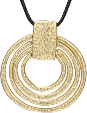JAOYU Bohemian Necklaces for Women Leather Necklace Wood Pendant Choker Long Brown Necklace Chunky Circle Boho Hippie Jewelry