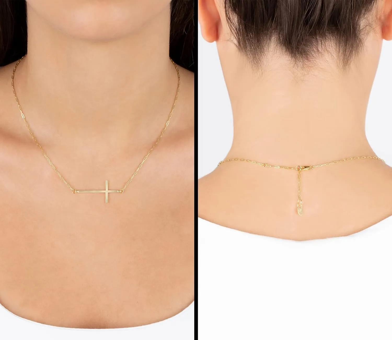 Jewelry Atelier Gold Filled Pendant Necklace Collection - 14K Yellow Gold Filled Pendant Necklace with Solid Clip Chain for Women (Different Sizes and Styles with Extension/Adjustable Chain)