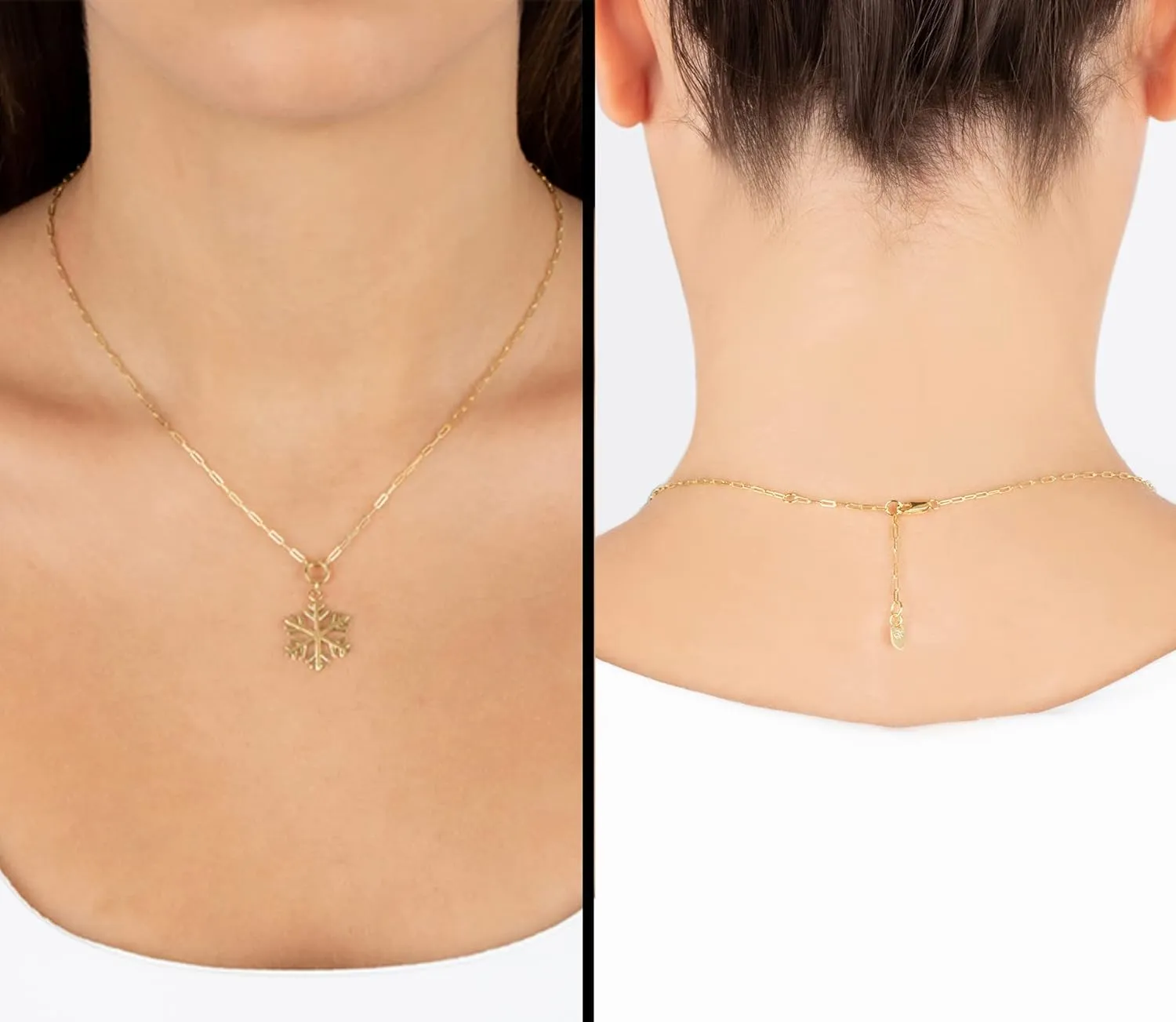 Jewelry Atelier Gold Filled Pendant Necklace Collection - 14K Yellow Gold Filled Pendant Necklace with Solid Clip Chain for Women (Different Sizes and Styles with Extension/Adjustable Chain)