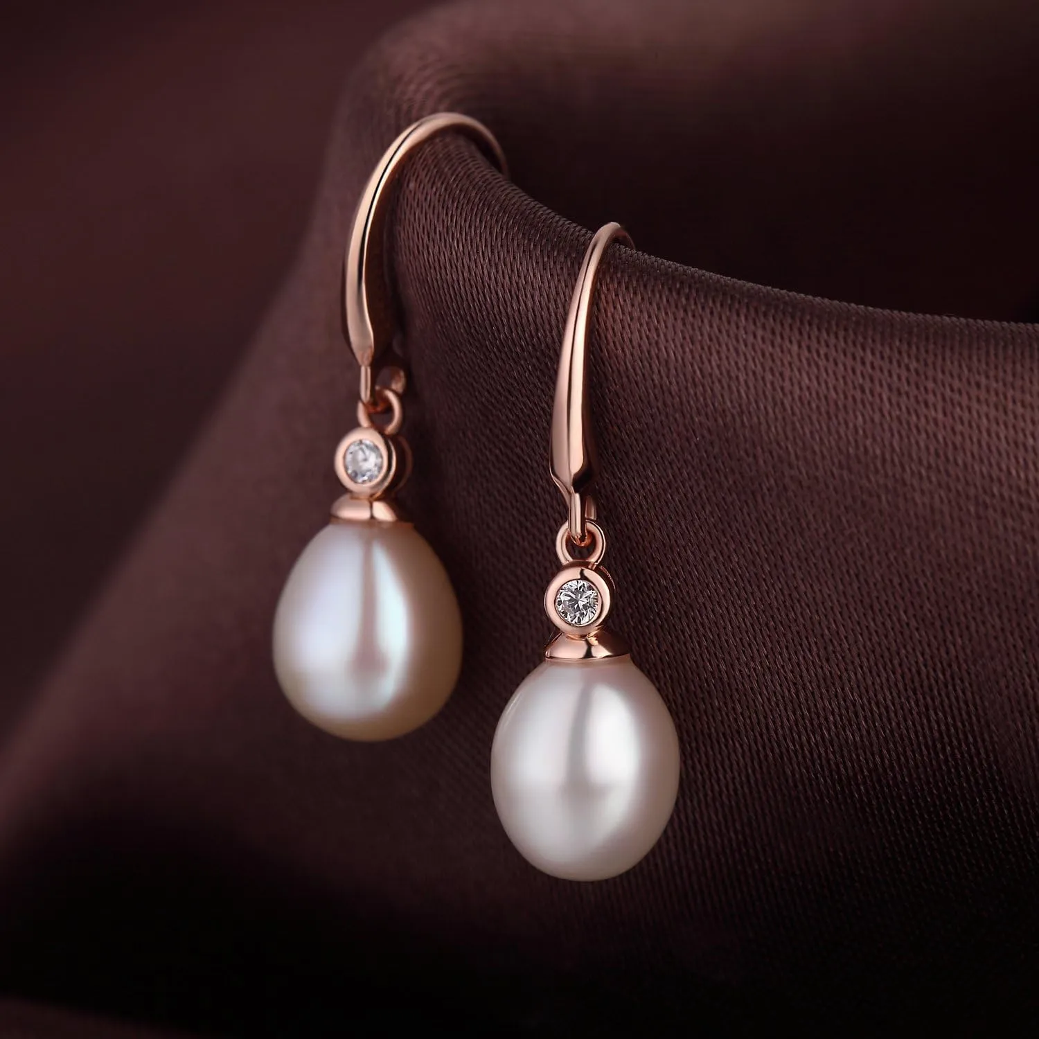 Jiamiaoi Pearl Earrings for Women 925 Sterling Silver Hook Earrings Dangle Drop Pearl Earrings Silver Drop Earrings for Women, Come with Gift Box