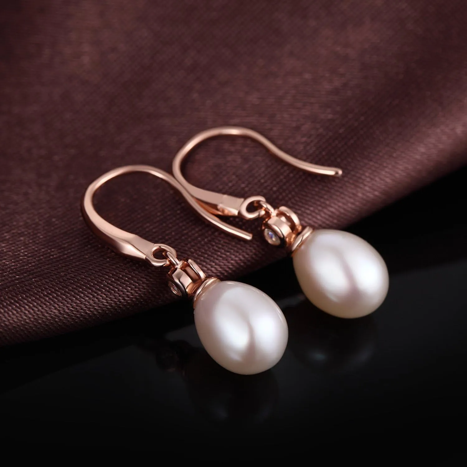 Jiamiaoi Pearl Earrings for Women 925 Sterling Silver Hook Earrings Dangle Drop Pearl Earrings Silver Drop Earrings for Women, Come with Gift Box