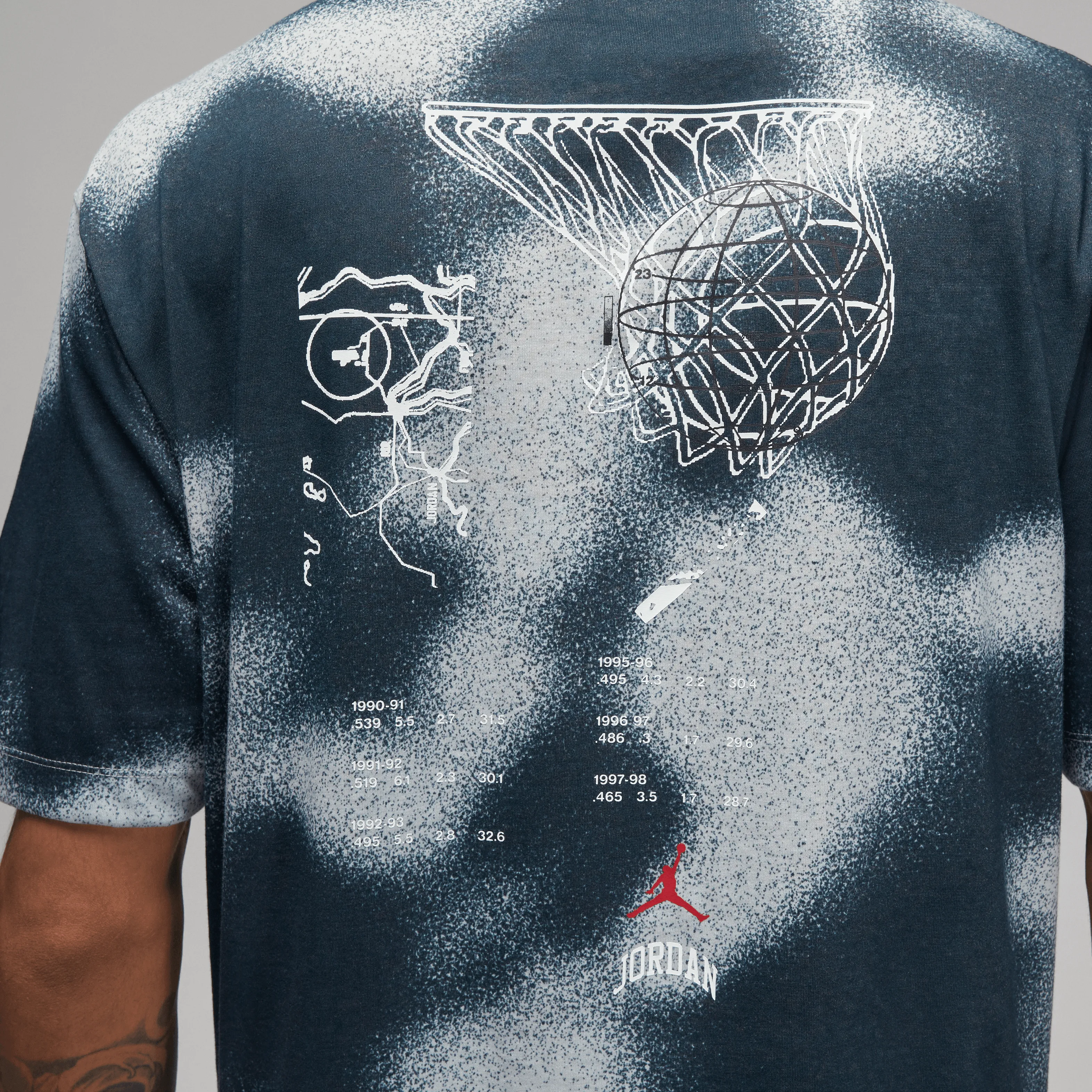 Jordan - Men - Color-Block Short-Sleeve Crew - Anthracite/Grey