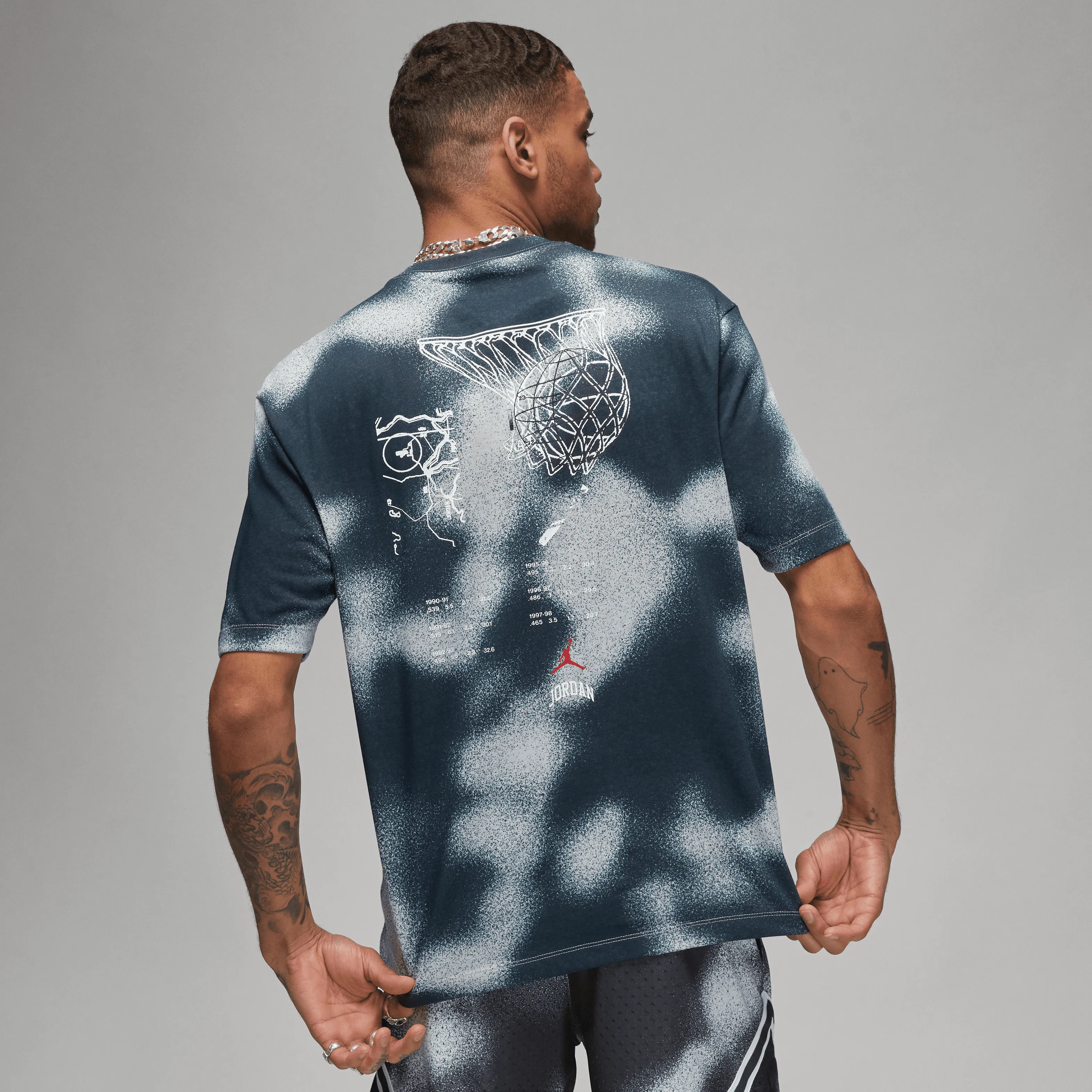 Jordan - Men - Color-Block Short-Sleeve Crew - Anthracite/Grey