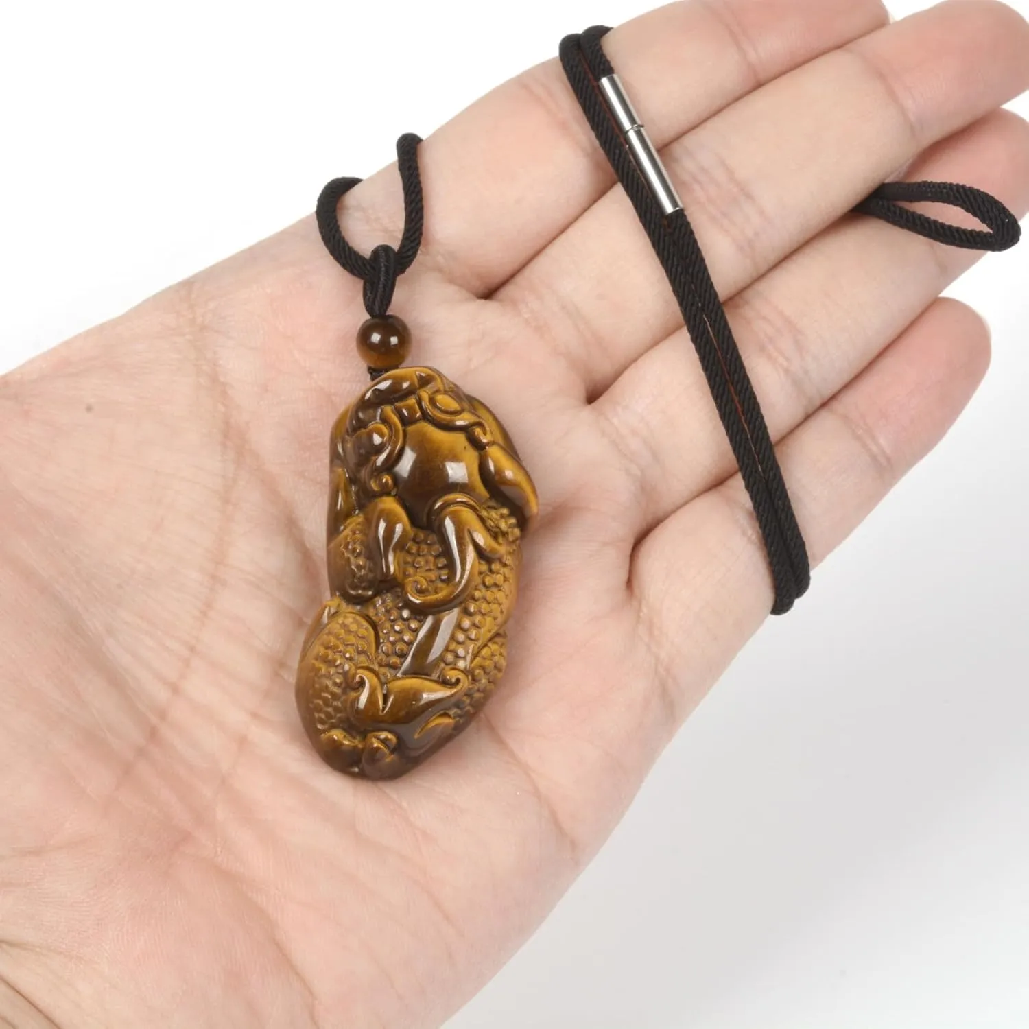 Justinstones Natural Yellow Tigers Eye Crystal Necklaces Amulet Protection Necklace Pendant Healing Jewlery Gift 22 inch