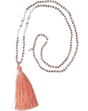 KELITCH Shell Pearl Crystal Beaded Necklaces for Women Bohemian Long Tassel Pendant Chain Necklace Strand Charm Friendship