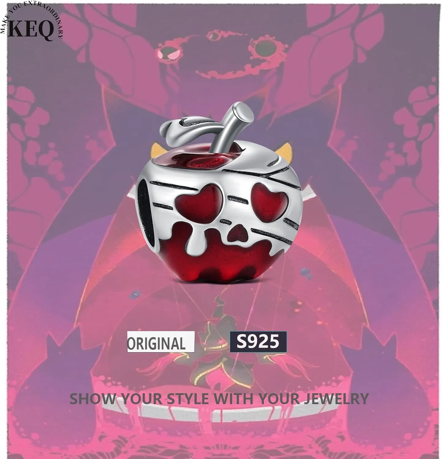 KEQ Halloween Night Dangle Charms for Bracelet 925 Sterling Silver Horror Halloween Bead Charms For Women Bracelet Necklace Earring Keychain DIY Party Jewelry