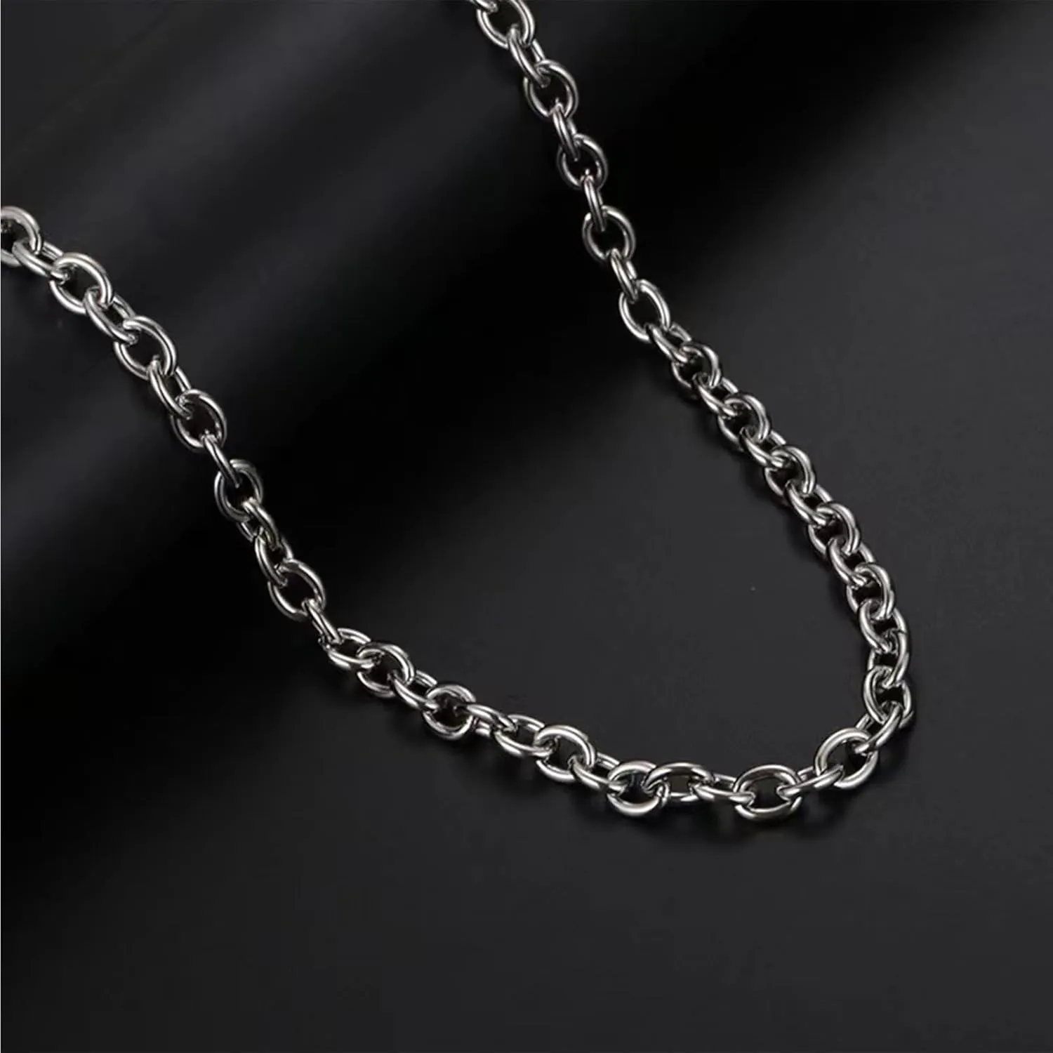 KunBead Letter Initials Heart Tag Pendant Necklace Chunky Cuban Link Chain Choker Punk Alphabet Stainless Steel Necklace for Women 16'' 18''