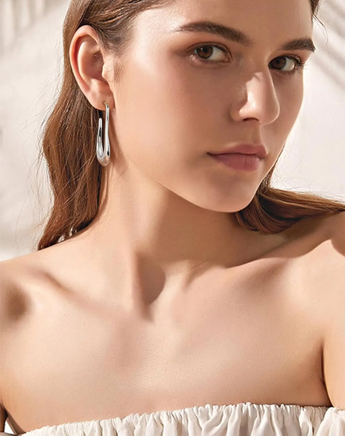 Lantine CZ Huggie Hoop Earrings Stainless Steel Mini Cubic Zirconia Sleeper Hinged Clicker Triple Double Cartilage Helix Small Hugging Hoop Earrings
