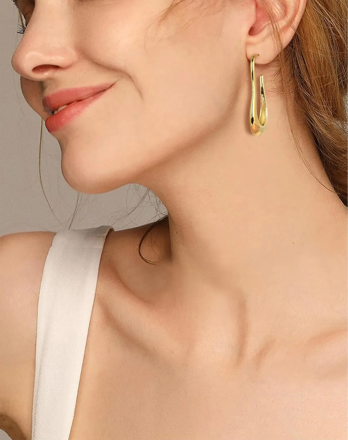 Lantine CZ Huggie Hoop Earrings Stainless Steel Mini Cubic Zirconia Sleeper Hinged Clicker Triple Double Cartilage Helix Small Hugging Hoop Earrings