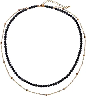 Layered Choker 14k Gold Plated Chain Agate Beaded Necklace Simple Crystals Necklaces for Women Jewelry Gifts
