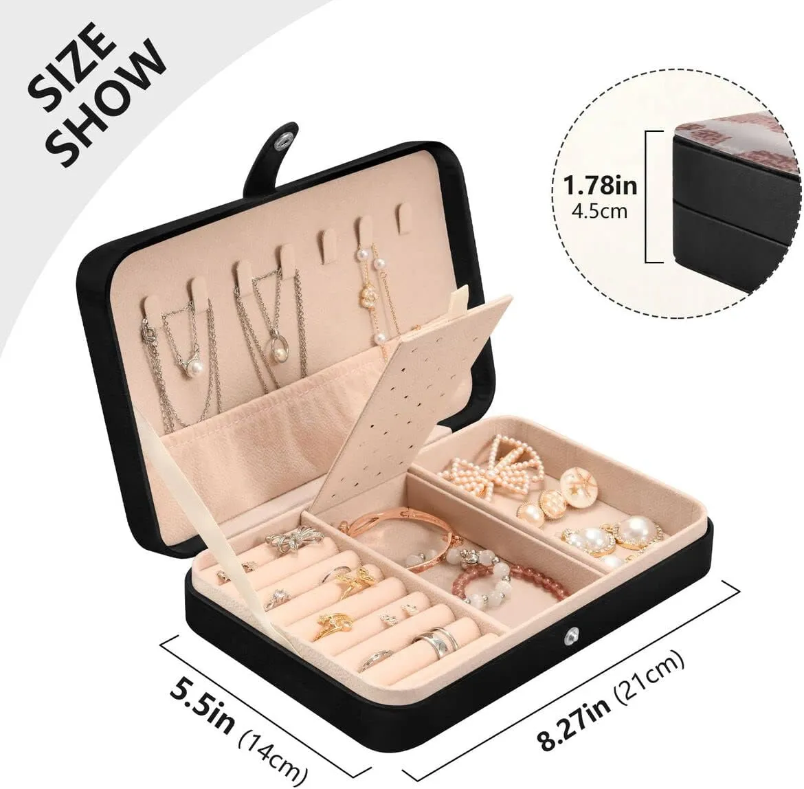 Leather Jewelry Box Jewelry Case Storage Box Leopard Print Cheetah Rose Gold For Rings Earrings Necklaces