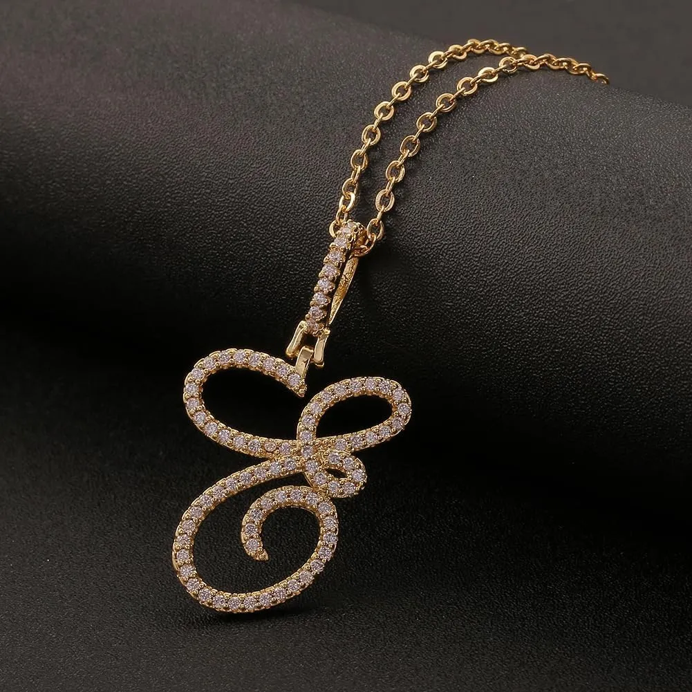 Letter Necklace Y2k Necklace Diamond Necklaces for Women R Necklace Y2k Jewelry Mcbling 2000s Fashion
