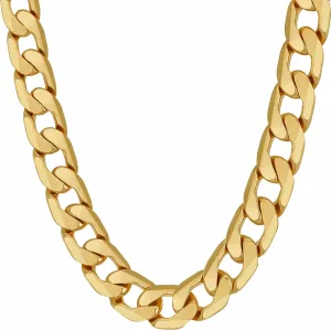 LIFETIME JEWELRY Beveled Cuban Link Curb Chain Necklaces 24k Real Gold Plated (3mm, 6mm & 9.5mm)