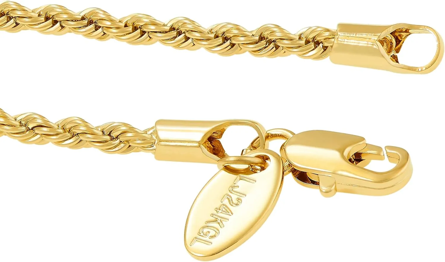 LIFETIME JEWELRY Womens Gold Anklet 2mm Rope Chain Ankle Bracelet 24k Real Gold Plated