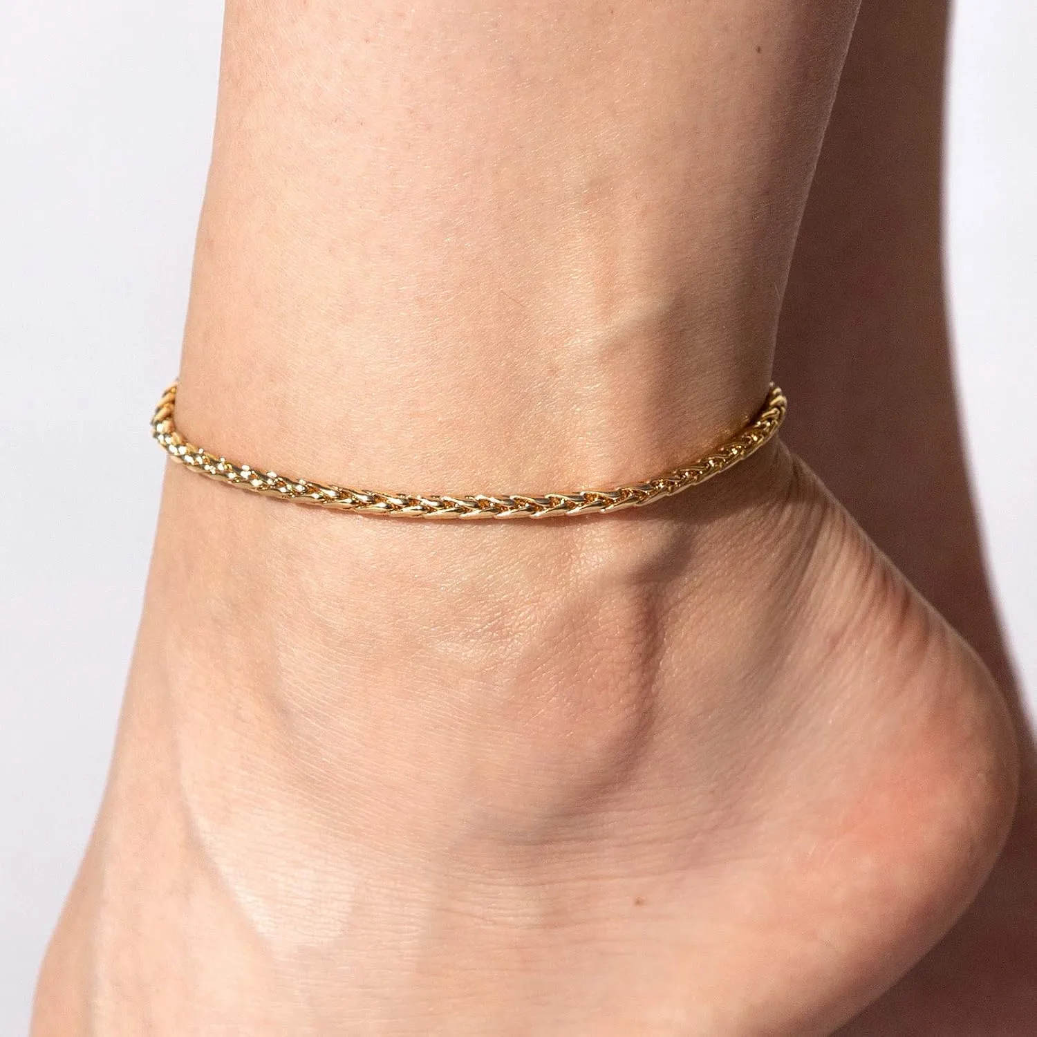LIFETIME JEWELRY Womens Gold Anklet Ponytail anklet for Girls and Teen 24k Real Gold Plated Ankle Bracelet