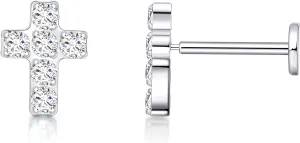 Limerencia G23 Hypoallergenic 18g Flat Back Stud Earrings | F136 Implant Grade Titanium Press Fit Threadless Push Pop in Cartilage Helix Labret Lip Monroe Tragus Piercing Studs
